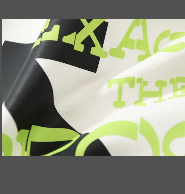 OFF-WHITE New Green Letter Black Zebra Arrow Printed Round Neck Woolen Hoodie