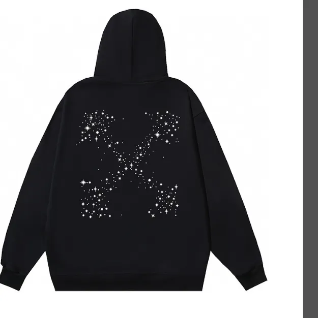 OFF-WHITE new snowflake arrow printed hoodie with looped fabric