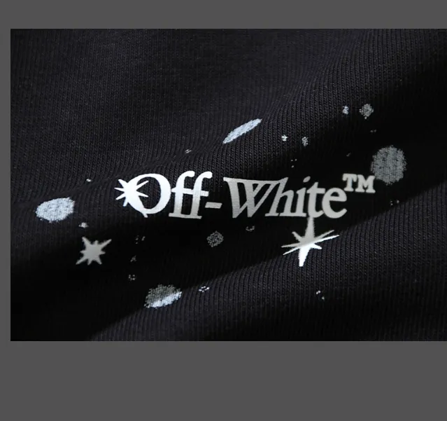 OFF-WHITE new snowflake arrow printed hoodie with looped fabric