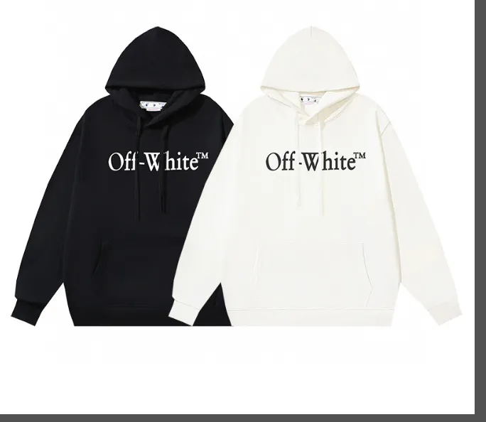 OFF-WHITE new minimalist basic letter printed hoodie with looped fabric