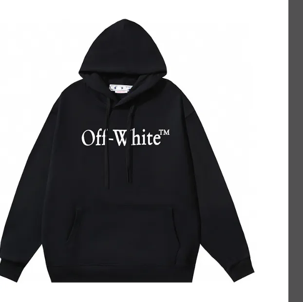 OFF-WHITE new minimalist basic letter printed hoodie with looped fabric