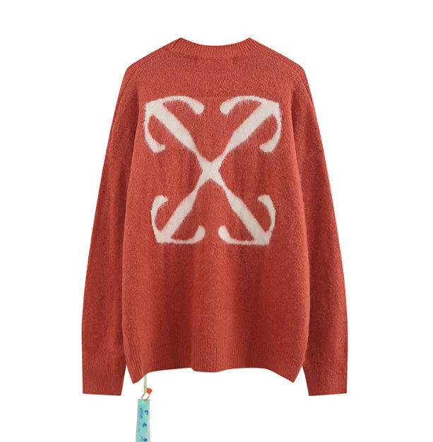 OFF-WHITE new mohair sweater arrow round neck unisex