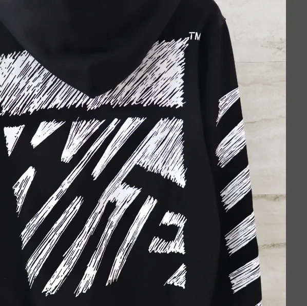 OFF-WHITE New Sketch Speed Belt Printed Hoodie with looped fabric