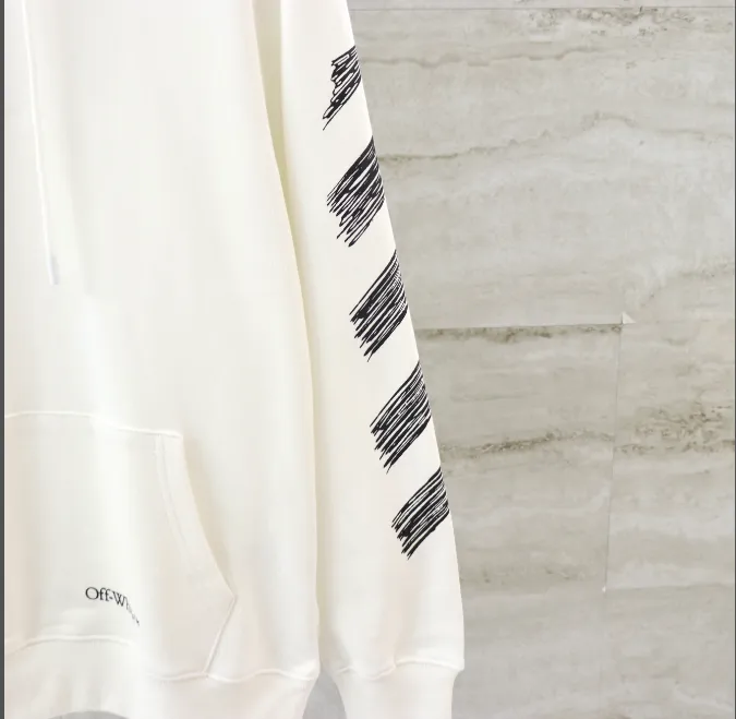 OFF-WHITE New Sketch Speed Belt Printed Hoodie with looped fabric