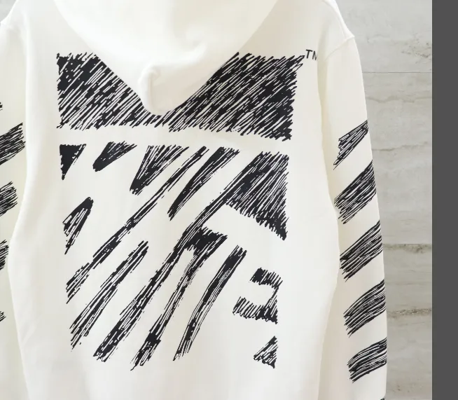 OFF-WHITE New Sketch Speed Belt Printed Hoodie with looped fabric