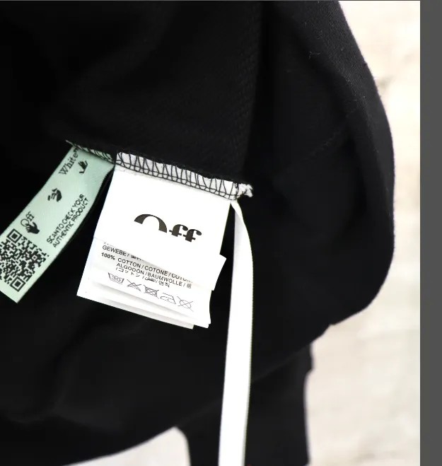 OFF-WHITE new color graffiti hand-painted printed hoodie with looped fabric