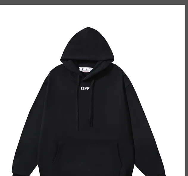 OFF-WHITE new minimalist OFF letter printed hoodie with looped sweatshirt