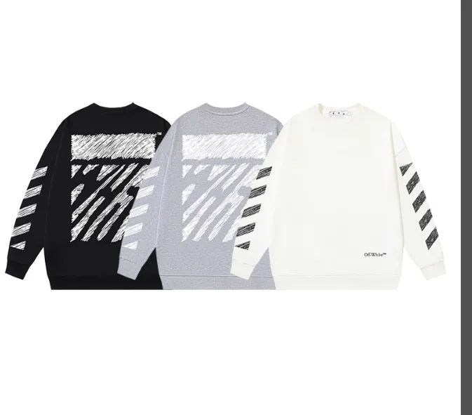 OFF-WHITE new sketch speed bump printed round neck looped fabric