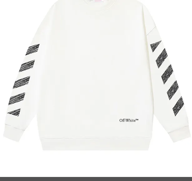 OFF-WHITE new sketch speed bump printed round neck looped fabric