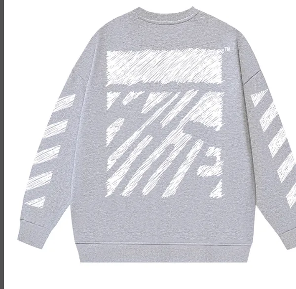 OFF-WHITE new sketch speed bump printed round neck looped fabric