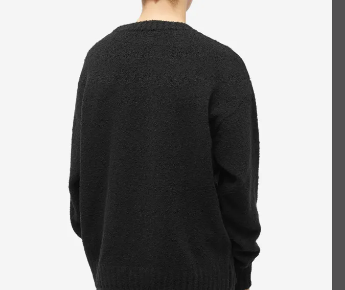 Representative R round neck pullover knitted sweater in black, blue, brown, S M L XL