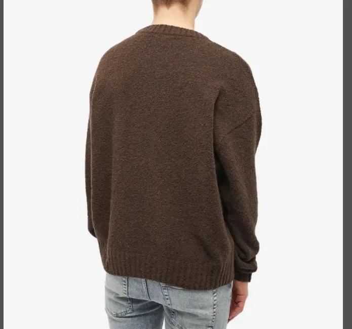 Representative R round neck pullover knitted sweater in black, blue, brown, S M L XL