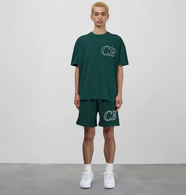 Cole Buxton Simple Letter Logo Embroidered Short Sleeve T-shirt Black White Dark Green S-XL Size