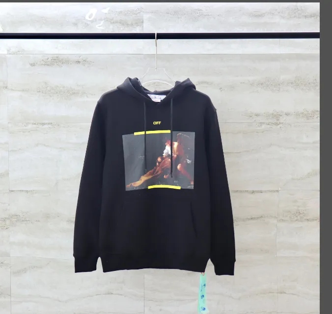 OFF-WHITE New Religious Angel Printed Hooded Hoodie