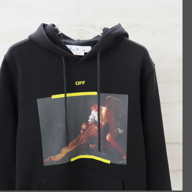 OFF-WHITE New Religious Angel Printed Hooded Hoodie