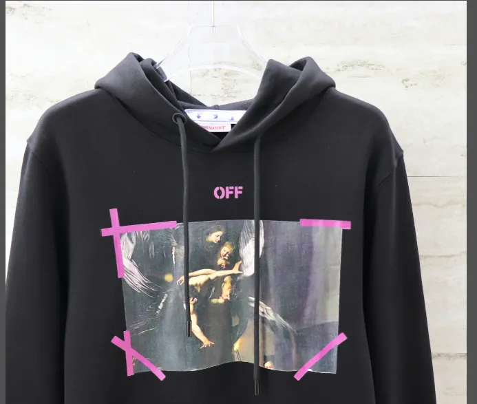 OFF-WHITE New Religious Angel Printed Hooded Hoodie