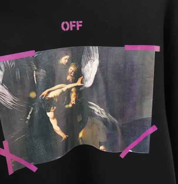 OFF-WHITE New Religious Angel Printed Hooded Hoodie