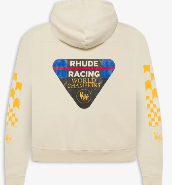 RHUDE LIVERY HOODIE Retro American Vintage New Vintage Triangle Champion Printed Hoodie Hoodie