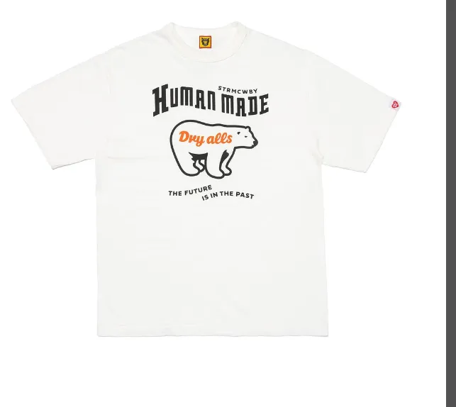 HUMAN MADE FW23 GRAPH T-SHIRT Autumn Winter Collection Polar Bear Letter Printed Bamboo Cotton Cylinder Short Sleeve T-shirt