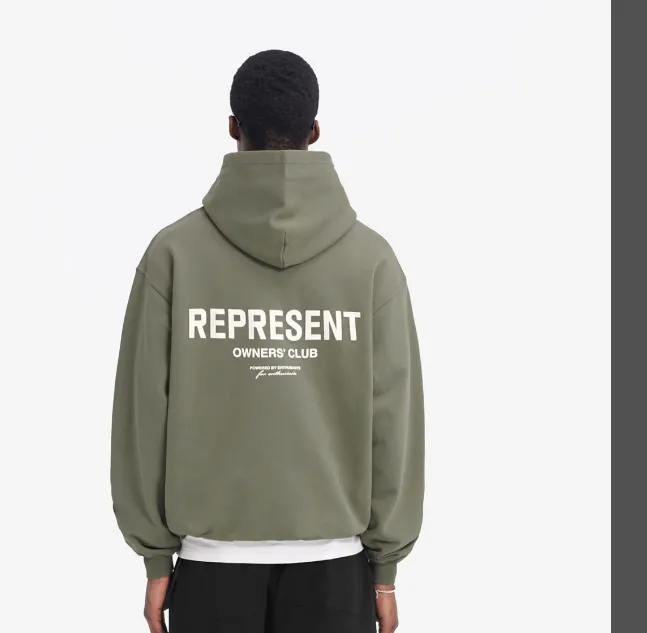 REPRESENT OWNERS CLUB HOODIE Retro American Vintage Classic English Logo Reflective Printed Pattern Hoodie S M L XL