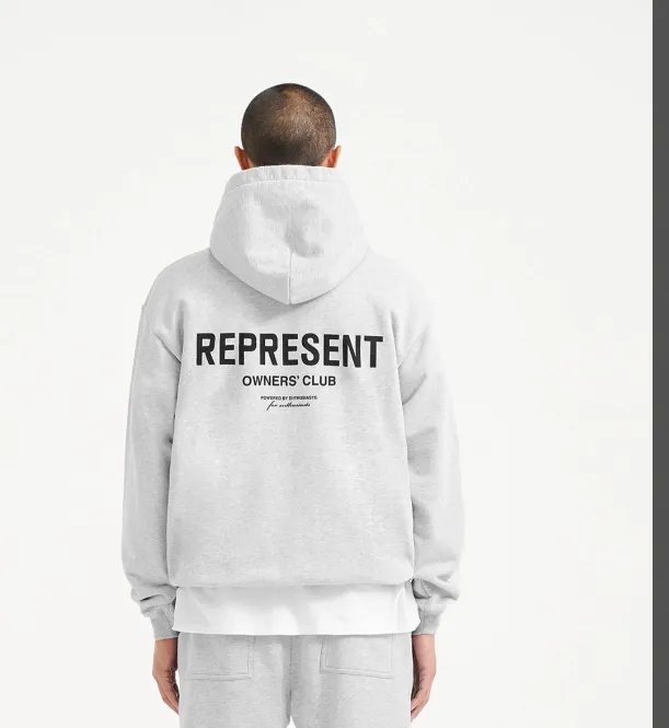 REPRESENT OWNERS CLUB HOODIE Retro American Vintage Classic English Logo Reflective Printed Pattern Hoodie S M L XL