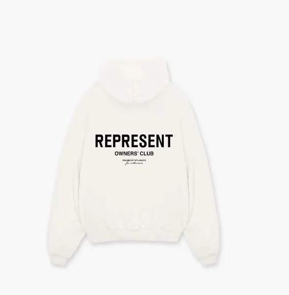 REPRESENT OWNERS CLUB HOODIE Retro American Vintage Classic English Logo Reflective Printed Pattern Hoodie S M L XL