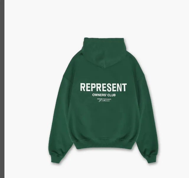 REPRESENT OWNERS CLUB HOODIE Retro American Vintage Classic English Logo Reflective Printed Pattern Hoodie S M L XL