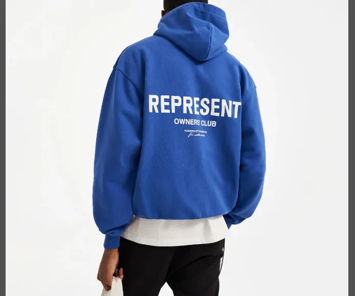 REPRESENT OWNERS CLUB HOODIE Retro American Vintage Classic English Logo Reflective Printed Pattern Hoodie S M L XL