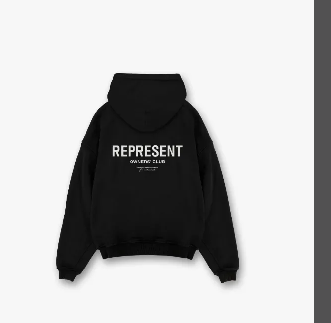 REPRESENT OWNERS CLUB HOODIE Retro American Vintage Classic English Logo Reflective Printed Pattern Hoodie S M L XL