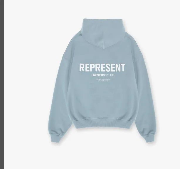 REPRESENT OWNERS CLUB HOODIE Retro American Vintage Classic English Logo Reflective Printed Pattern Hoodie S M L XL