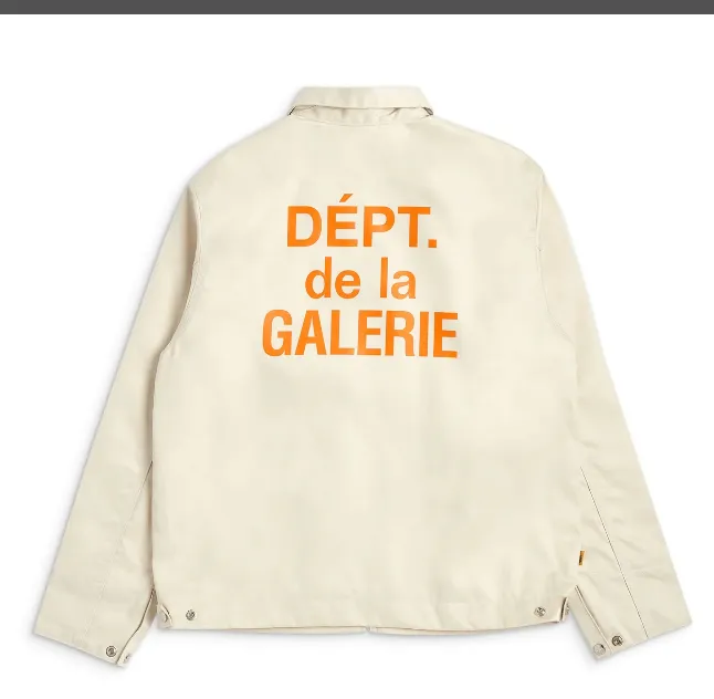 GALLERY DEPT. MONTECITO FRENCH LOGO JACKET Retro French Slogan Printed Coach Zipper Jacket Coat Apricot S M L XL