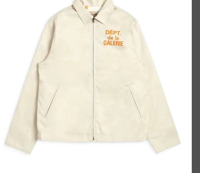 GALLERY DEPT. MONTECITO FRENCH LOGO JACKET Retro French Slogan Printed Coach Zipper Jacket Coat Apricot S M L XL