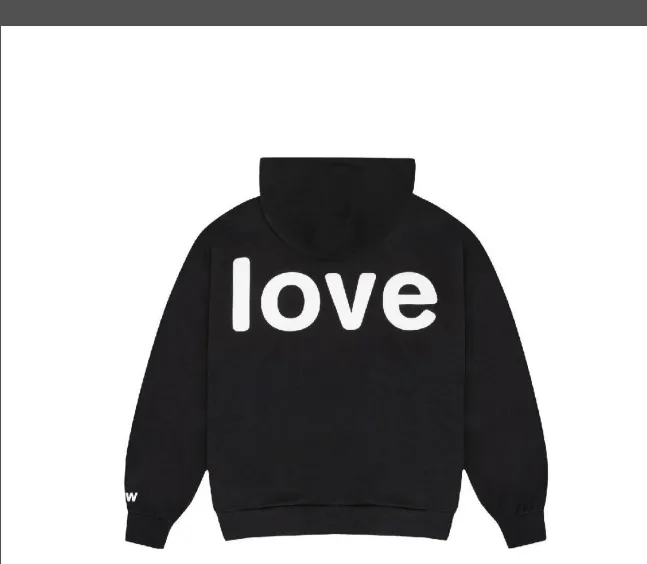 Drew HOUSE FW23 LOVE HOODIE Love Embroidered Letter Printed Velvet Hoodie Black S M L XL