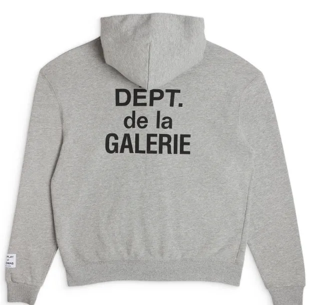 GALLERY DEPT FRENCH ZIP HOODIE American minimalist French logo printed zipper hooded sweatshirt