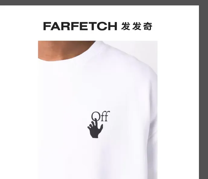 OFF-WHITE new arrow bubble hot stamping printed round neck looped fabric