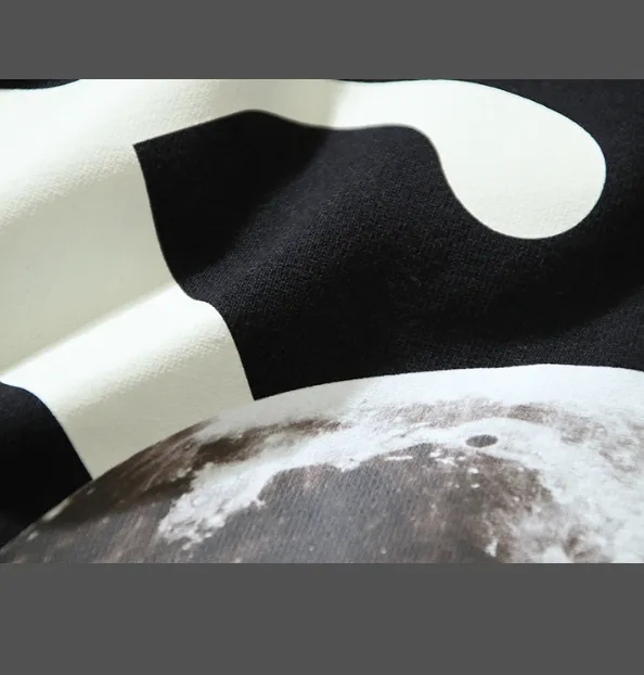 OFF-WHITE new arrow moon hot stamping printed round neck looped fabric