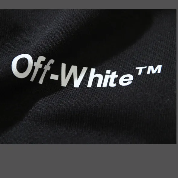 OFF-WHITE new oil painting arrow portrait hot stamping printing round neck looped fabric