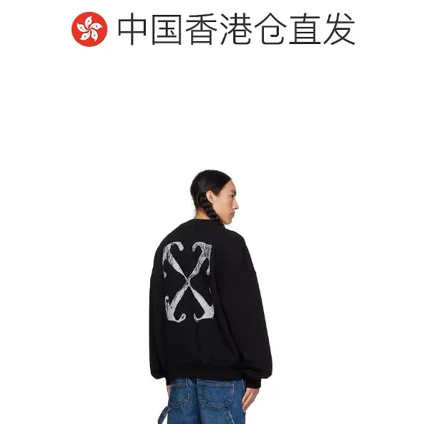 OFF-WHITE New Letter Graffiti Arrow Hot Stamping Printed Round Neck looped Fabric