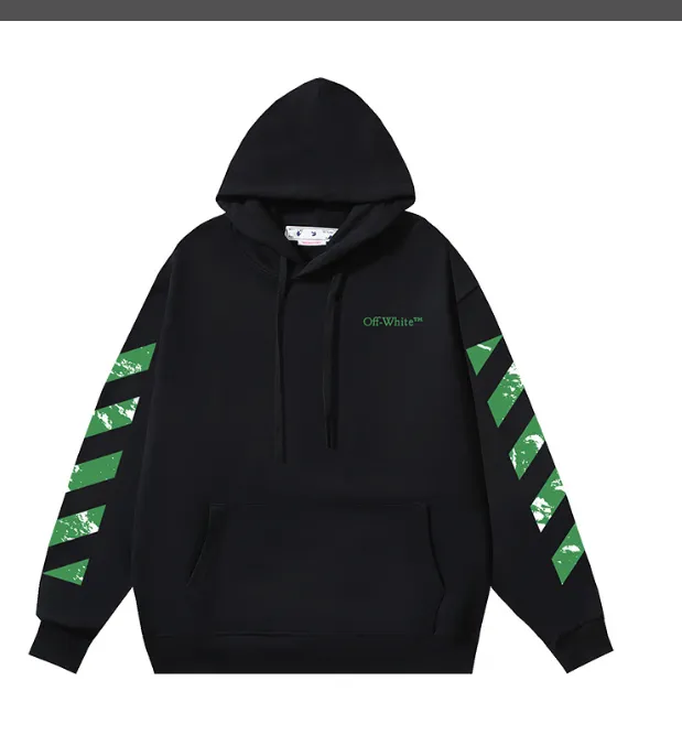 OFF-WHITE New Lunar Imaging Arrow Hot Stamping Printed Hoodie with looped fabric