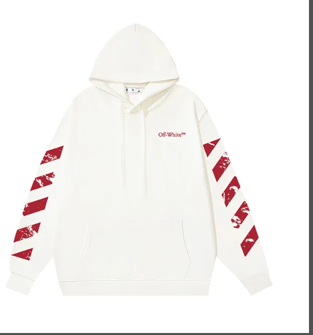 OFF-WHITE New Lunar Imaging Arrow Hot Stamping Printed Hoodie with looped fabric