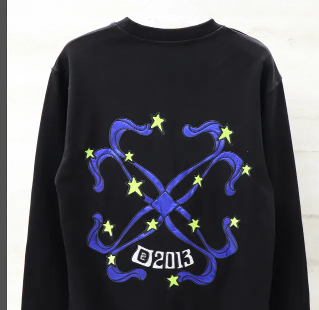 OFFWHITE New Alien 👽 Embroidered Arrow Star ⭐ Round neck looped hoodie