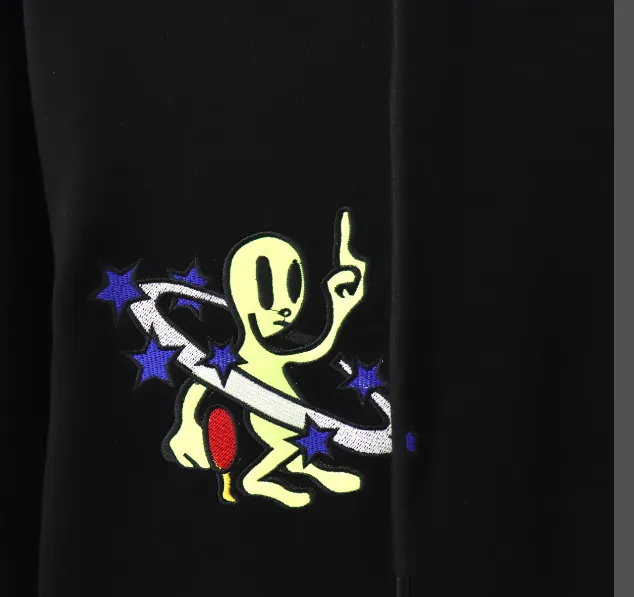 OFF-WHITE New Alien 👽 Embroidered Arrow Star ⭐ Hoodie, looped sweatshirt