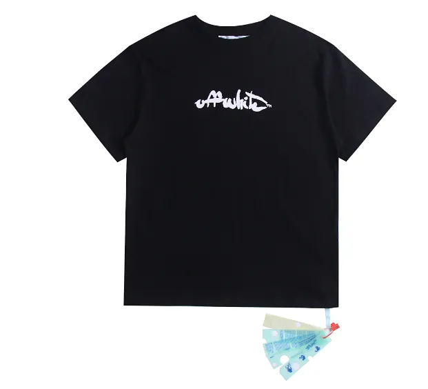 OFF-WHITE New 2023 Simple Paint Arrow Printed Pattern Short Sleeve