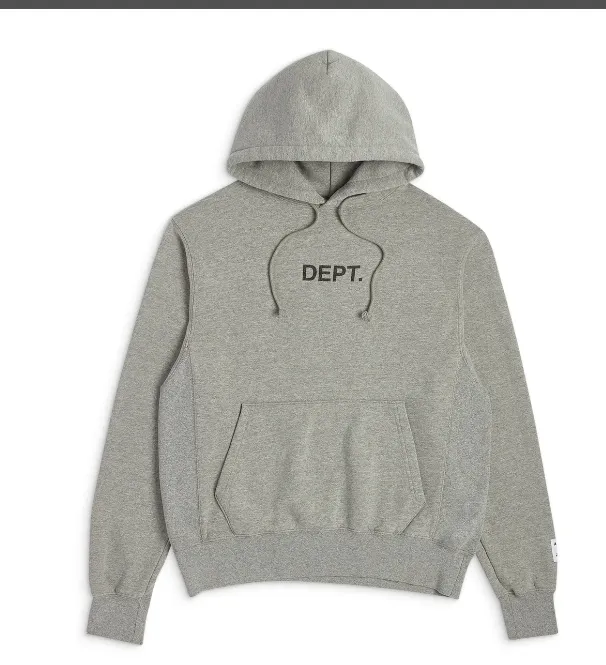 GALLERY DEPT LOGO HOODIE American Retro English Printed Simple Grey Hoodie Flower Grey S M L XL