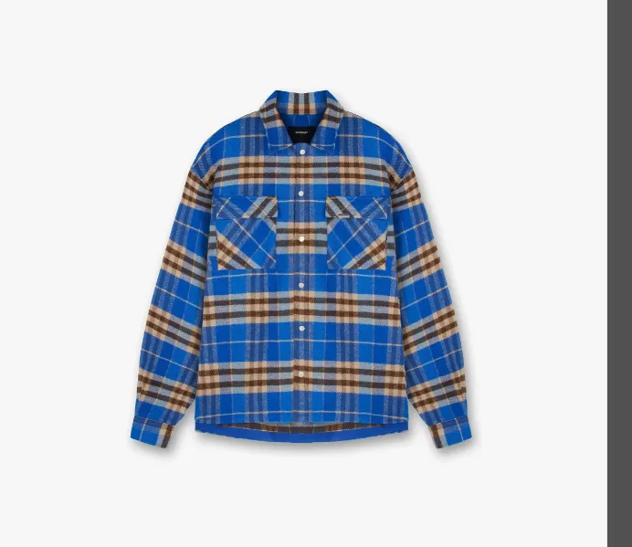 REPRESENT flannel plaid R-print jacket cardigan khaki blue S-XL size