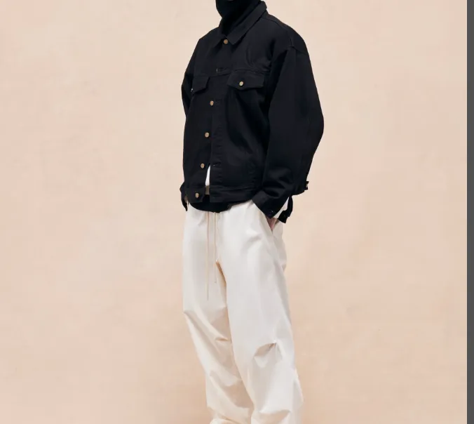 FEAR OF GOD ESSENTIALS FOG New Series Drawstring Woven Speed Drying Parachute Pants Pants Feather Apricot Grey Black S-XL