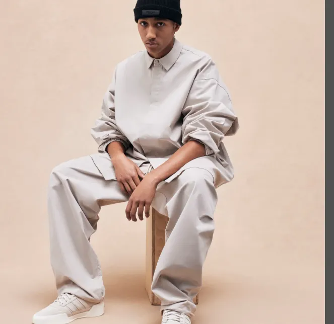 FEAR OF GOD ESSENTIALS FOG New Series Drawstring Woven Speed Drying Parachute Pants Pants Feather Apricot Grey Black S-XL