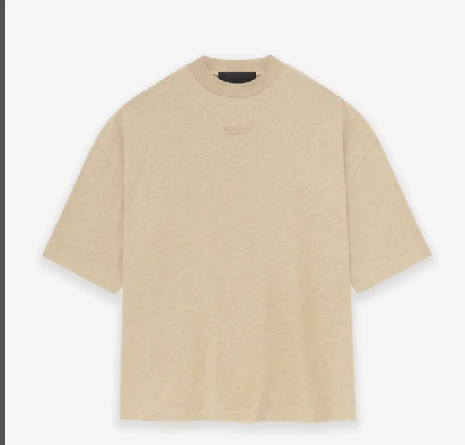 FEAR OF GOD ESSENTIALS FOG 23FW New Series Short Sleeve T-shirt Black Desert Yellow Feather Apricot S-XL