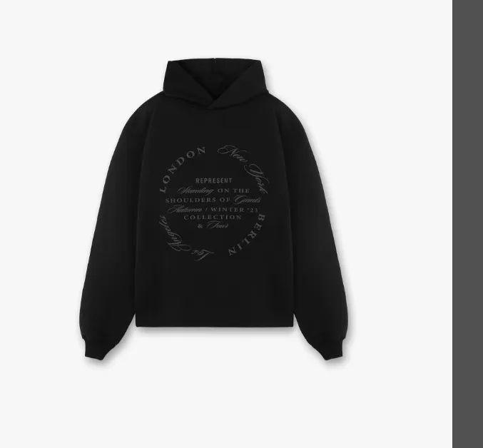 REPREPSENT SEASON TOUR RELAXD HOODIE Retro American Seasonal Tour English Printed Hoodie