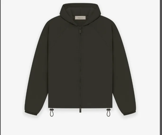 FEAR OF GOD ESSENTIALS FOG 23FW New Series Zipper Hooded Cotton Jacket Brown Black Elephant White S-XL